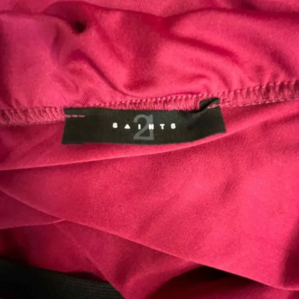 21 Saints 2 Piece Crop Top and Midi Skirt Matching Set‎ Magenta Pink Size Small
